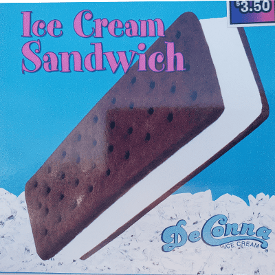 A box of ice cream sandwich on top of the ground.